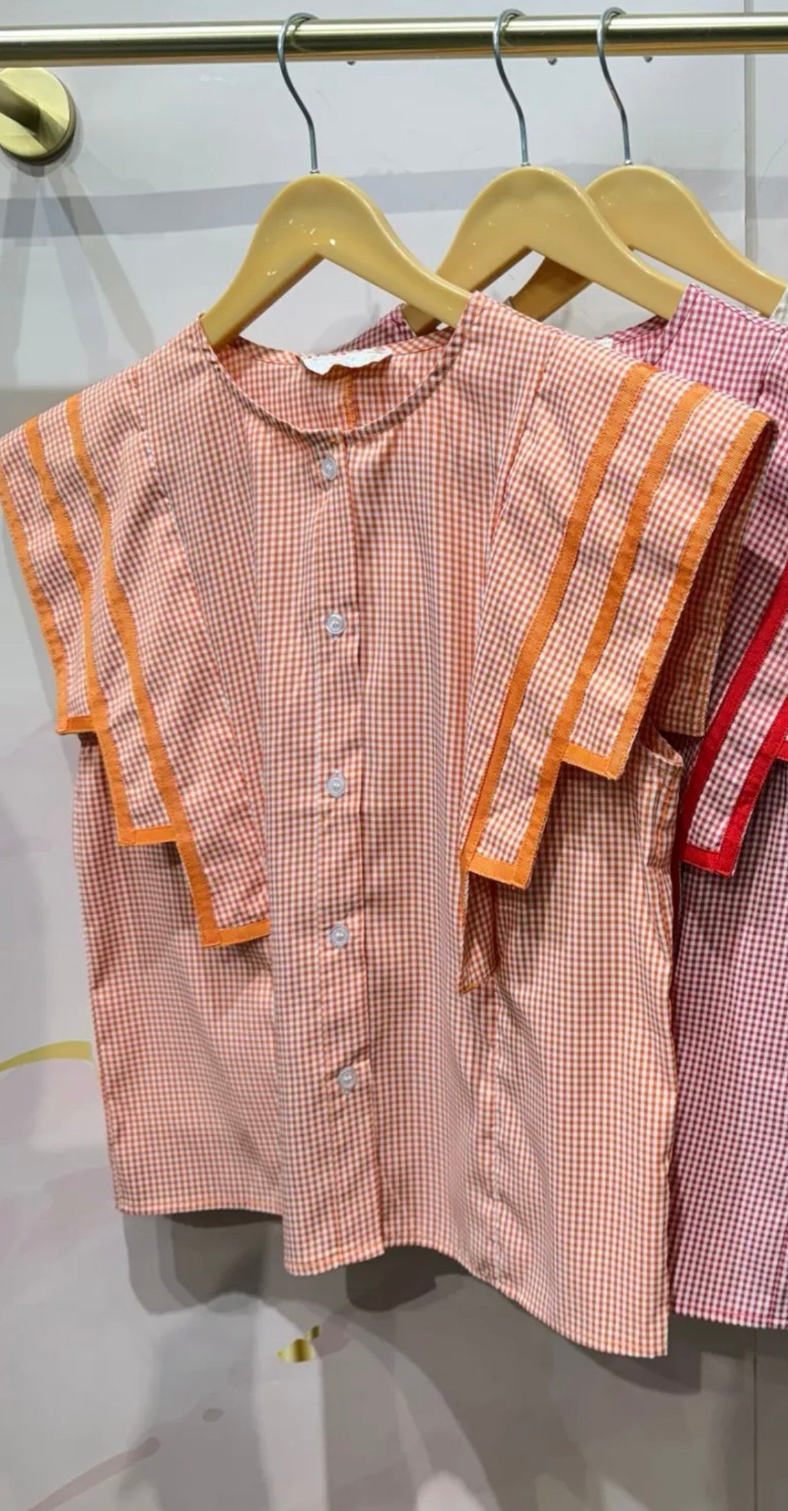 Blusa de Cuadros Vichy Naranja