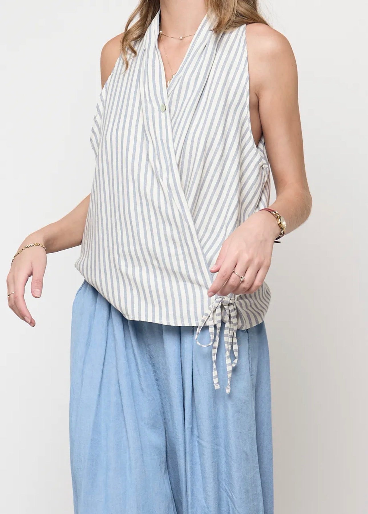 Top de rayas Azul