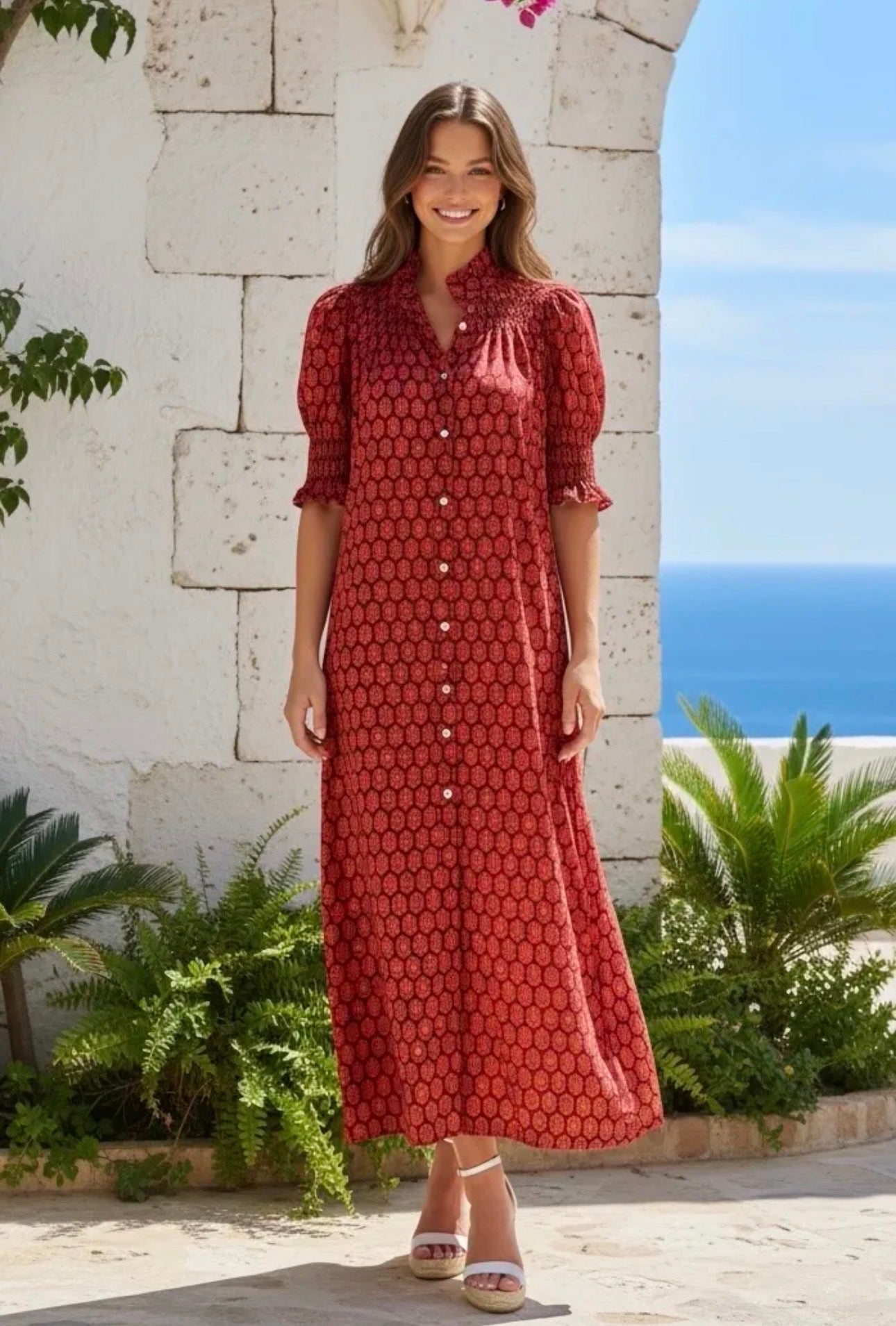 Vestido Manga Frunce