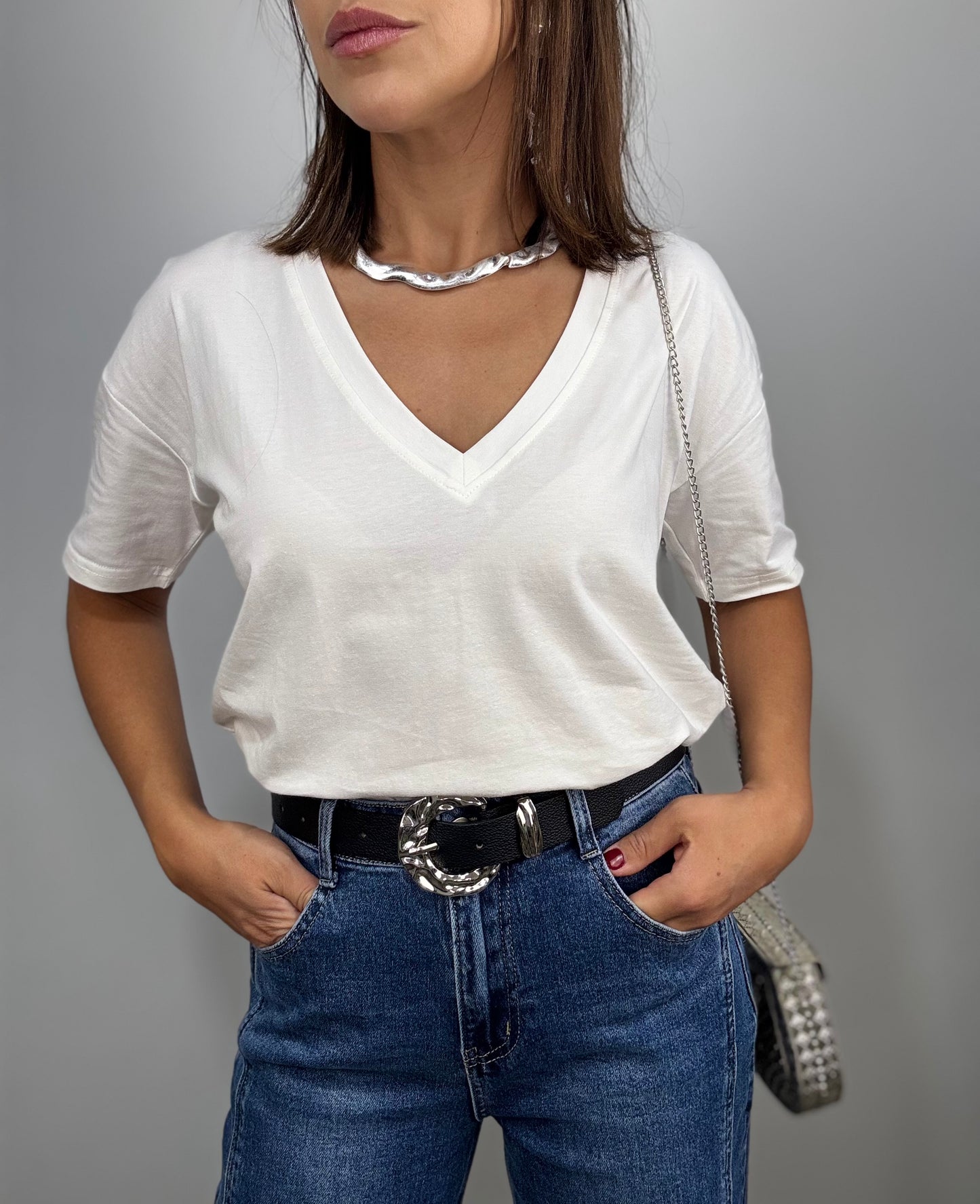 Camiseta básica escote en V