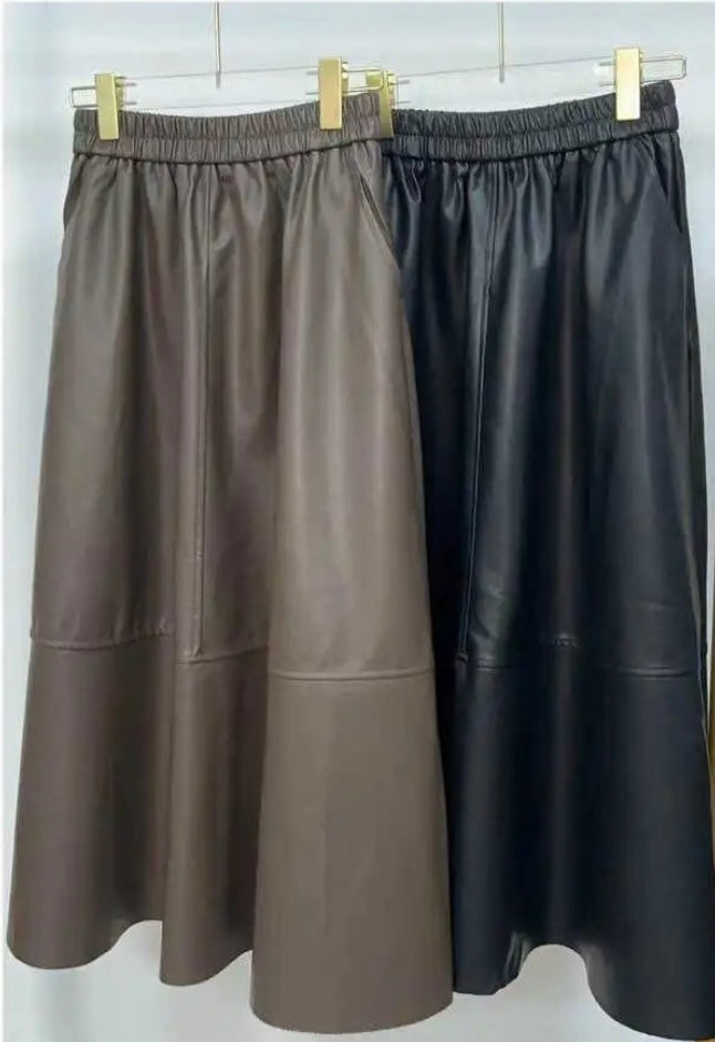 Falda Midi Polipiel