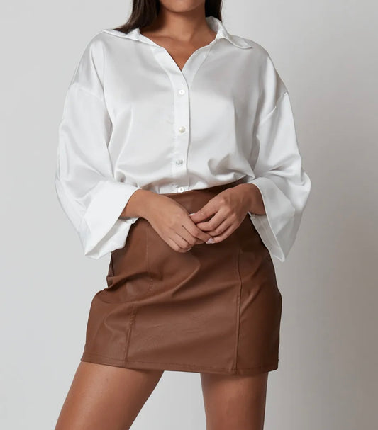 Camisa Satinada Manga 3/4