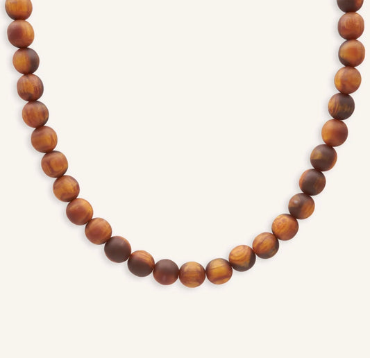 Collar marrón de bolitas
