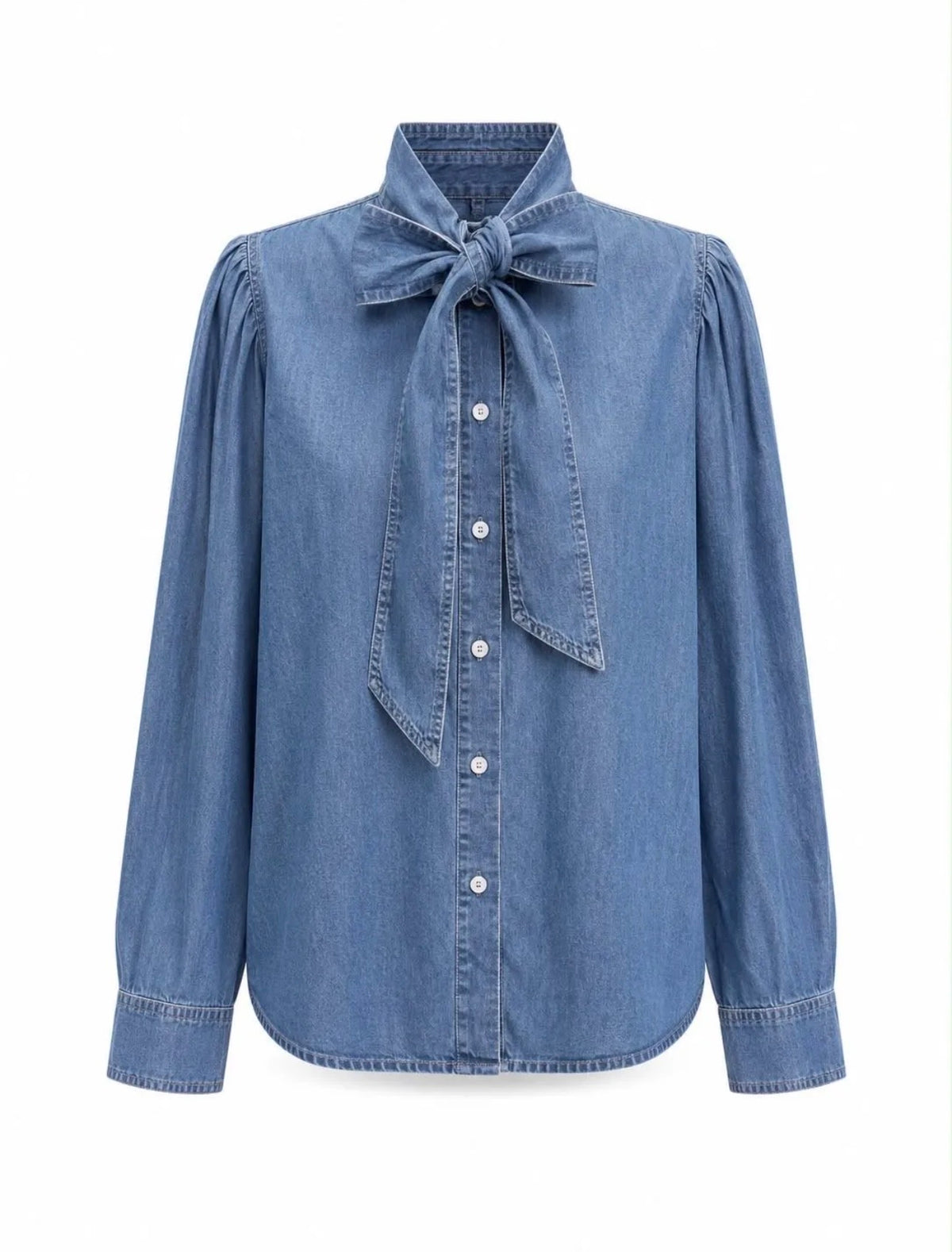 Camisa vaquera con lazo