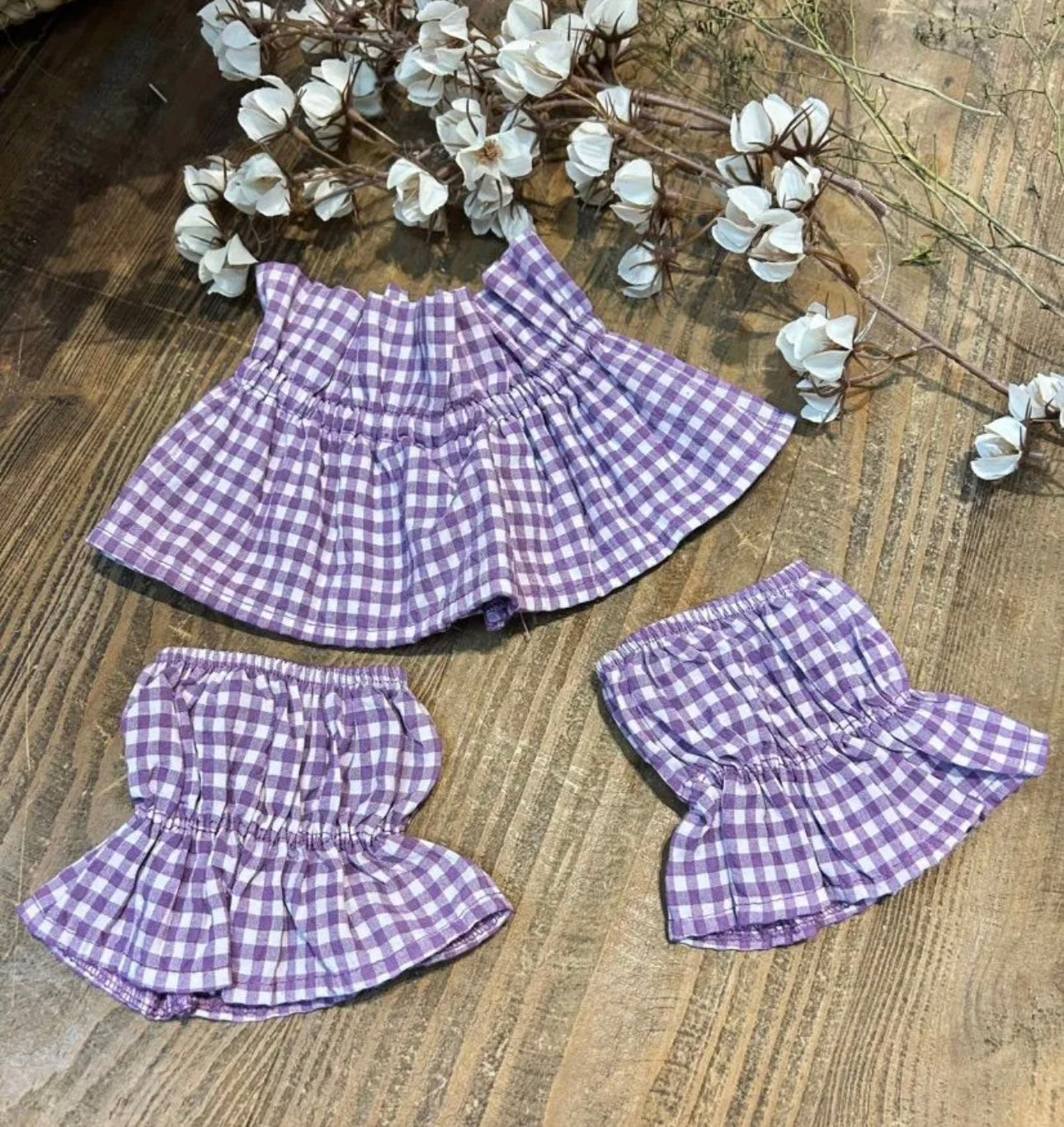 Cuello y puños de Vichy