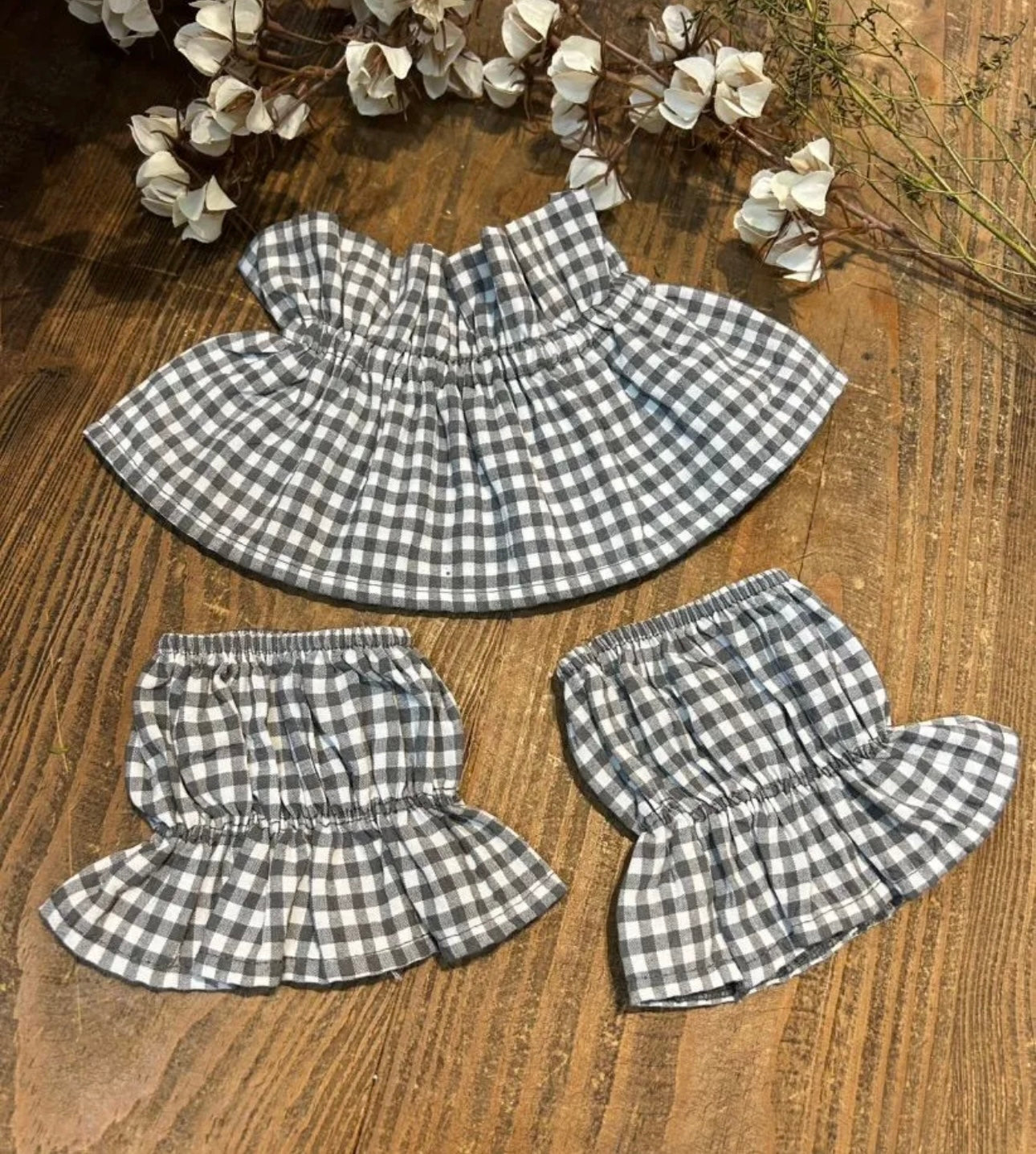 Cuello y puños de Vichy