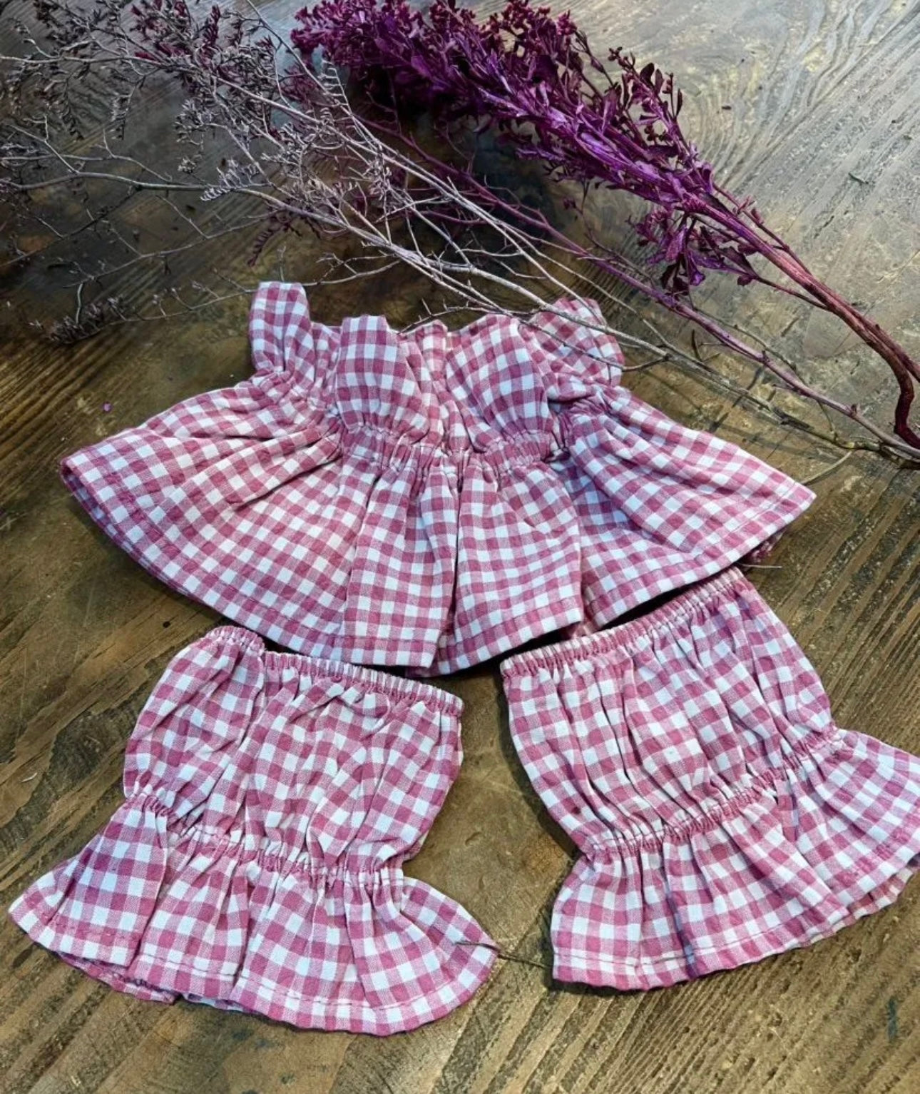 Cuello y puños de Vichy