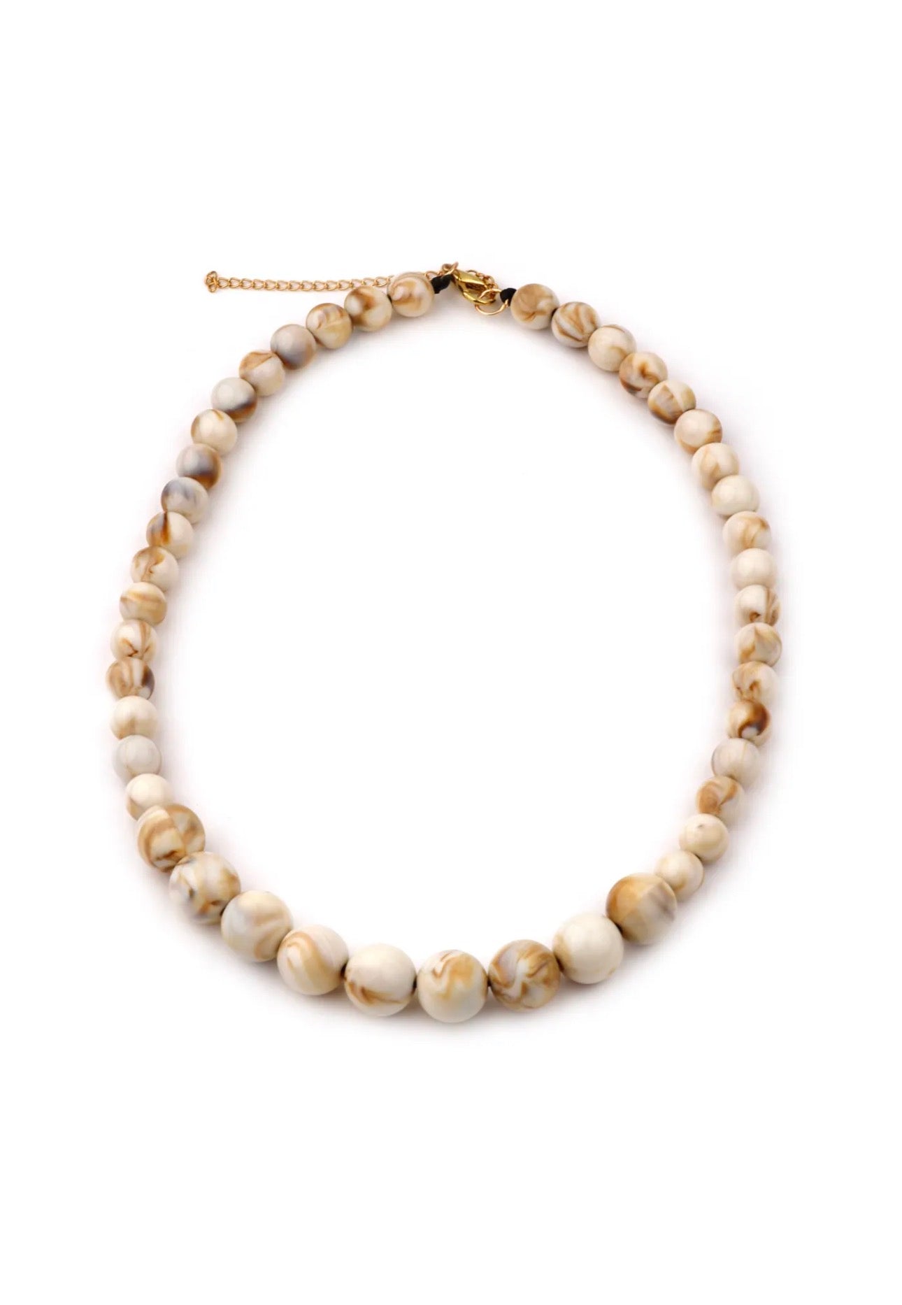 Collar corto de bolas Beige