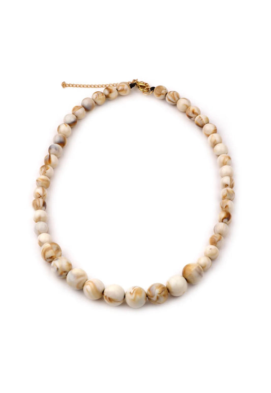 Collar corto de bolas Beige