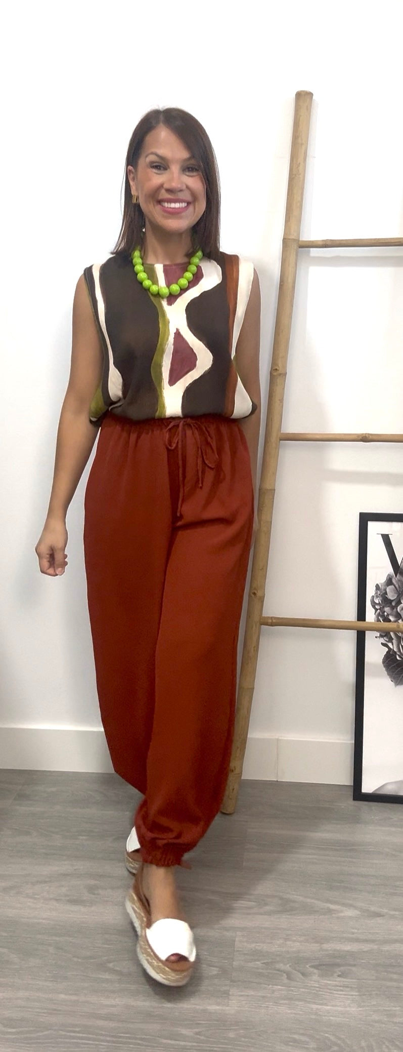 Pantalón bombacho Teja