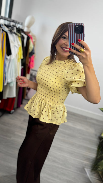 Blusa de Lunares Amarillo