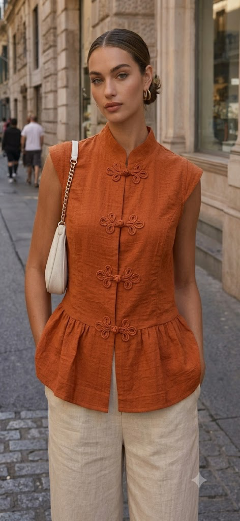 Blusa Mao con Alamares