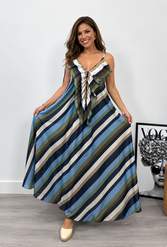 Vestido Volantes Azul