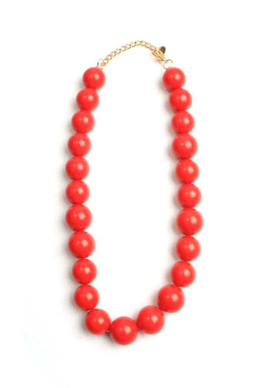 Gargantilla  de esferas elegantes Rojo