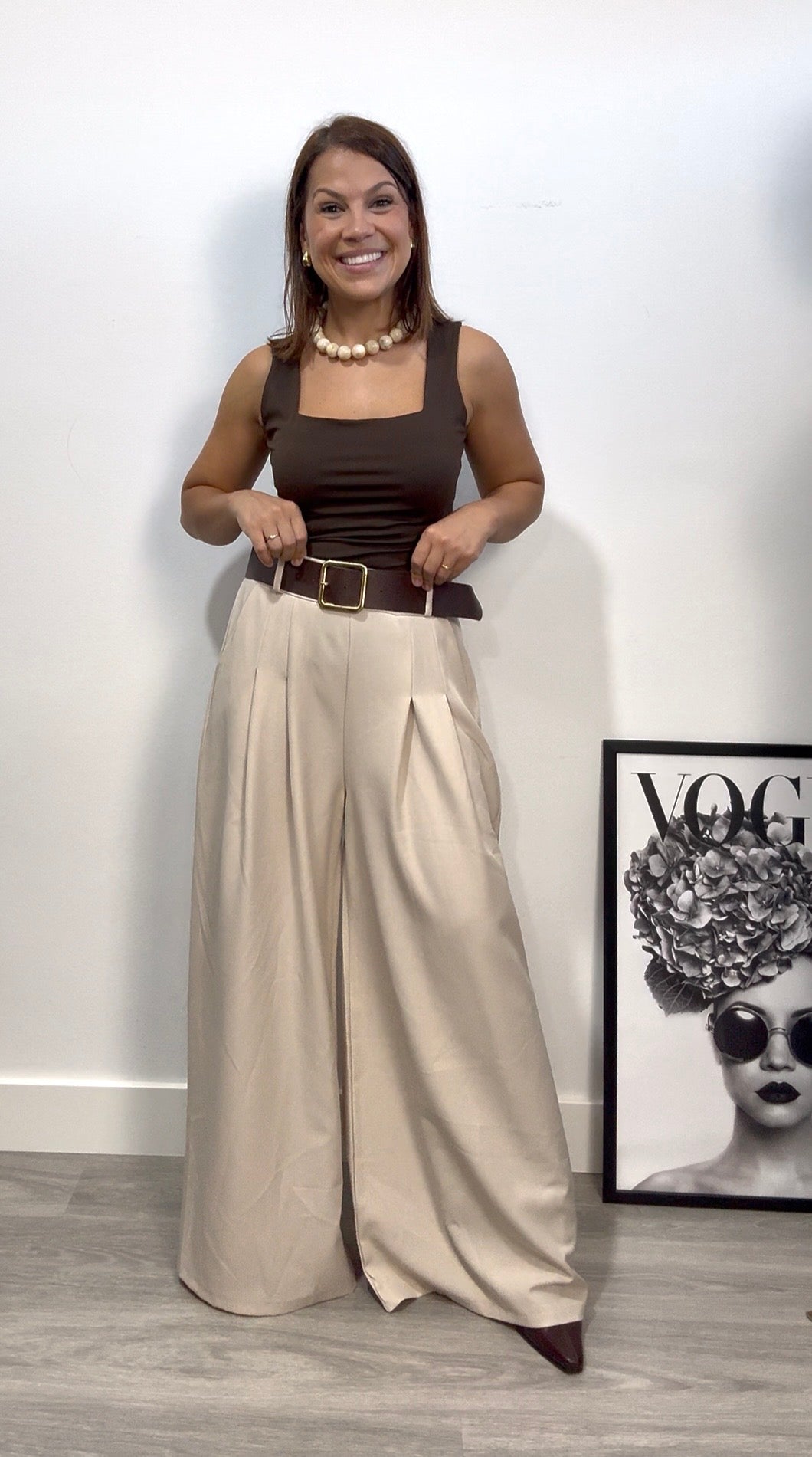 Pantalón Palazzo beige