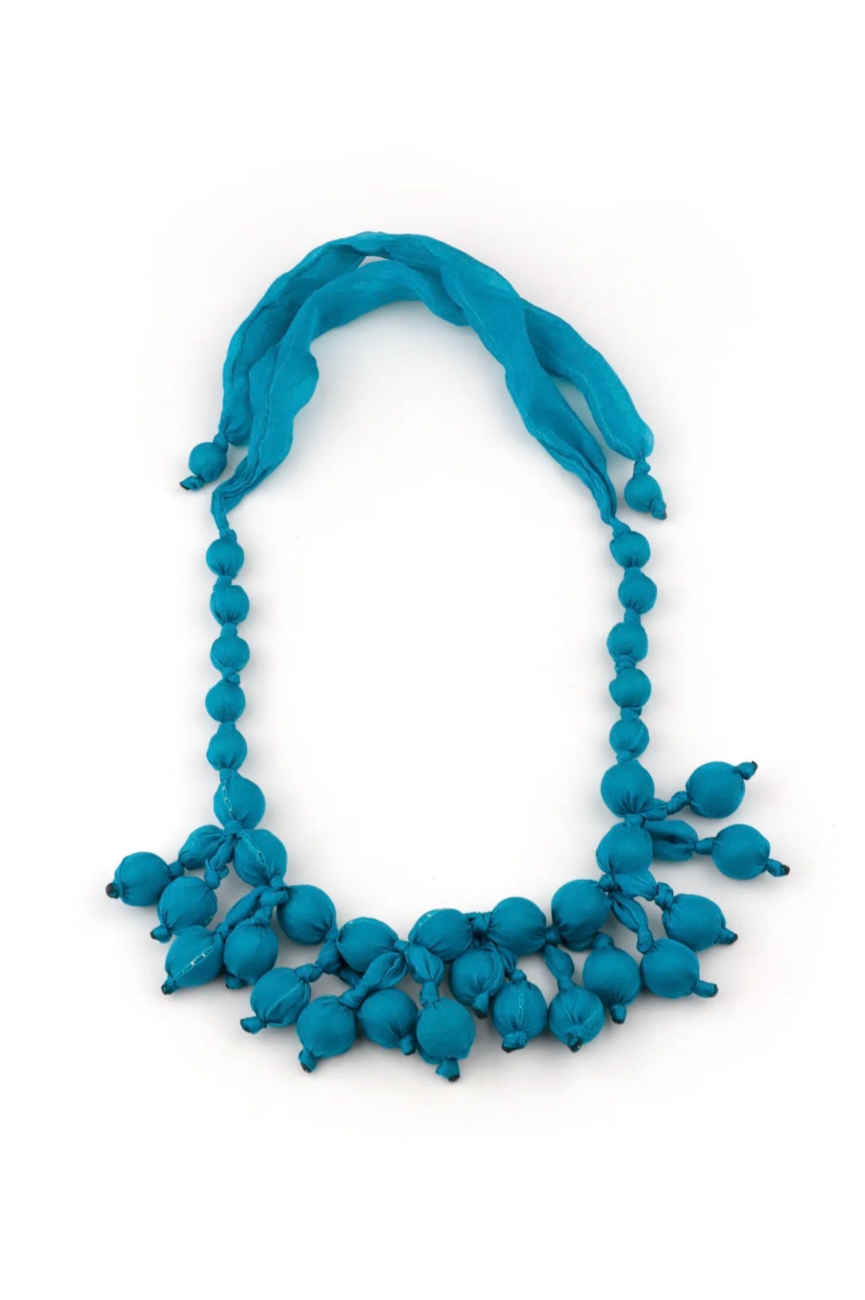 Collar Bolas Anudadas Azul