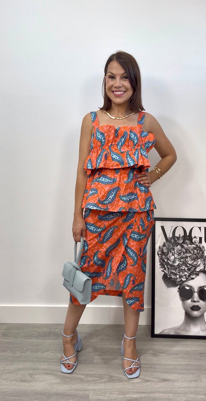 Blusa top estampado naranja