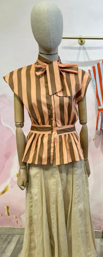 Camisa de rayas Salmón