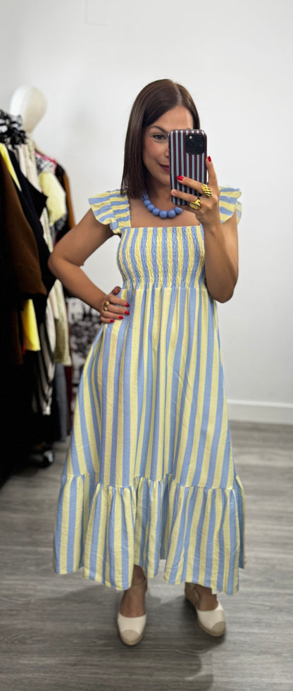 Vestido Azul y Amarillo