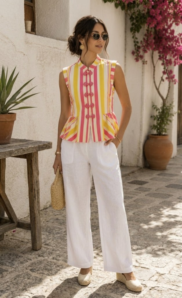 Chaleco Muras Rosa con Amarillo