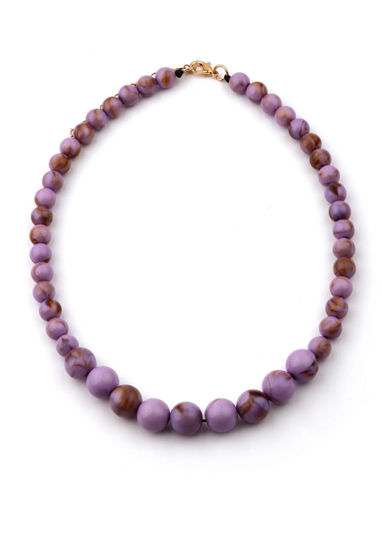 Collar Corto de Bolas Morado