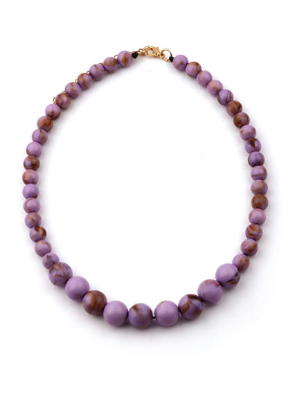Collar Corto de Bolas Morado