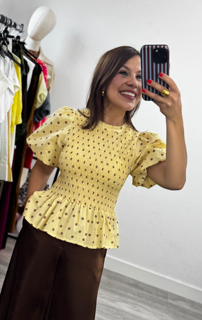 Blusa de Lunares Amarillo