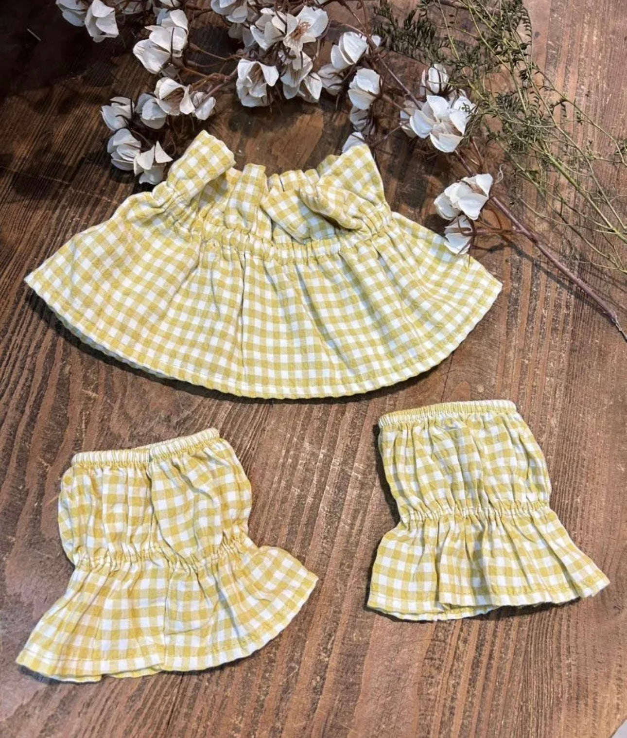 Cuello y puños de Vichy