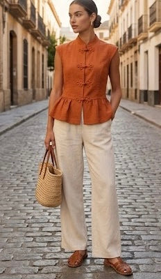Blusa Mao con Alamares