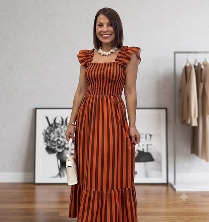 Vestido de rayas naranja