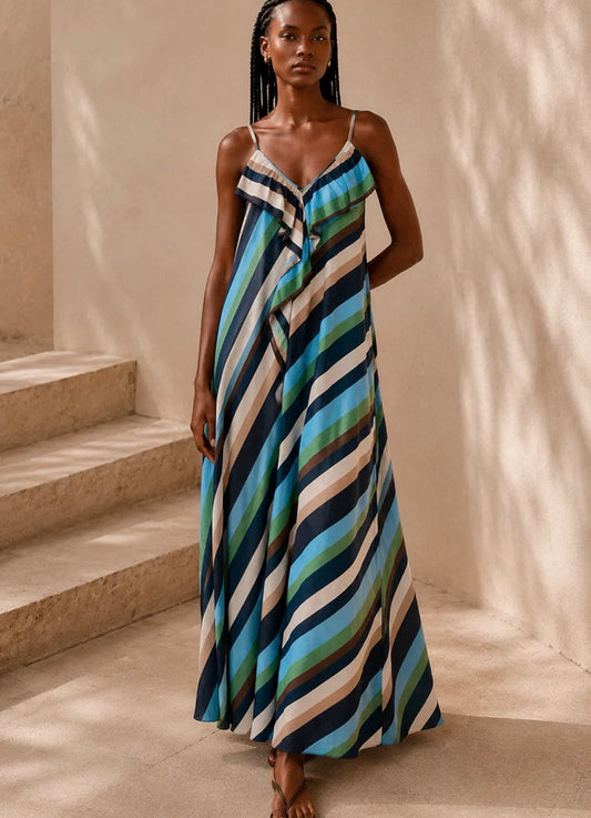 Vestido Volantes Azul