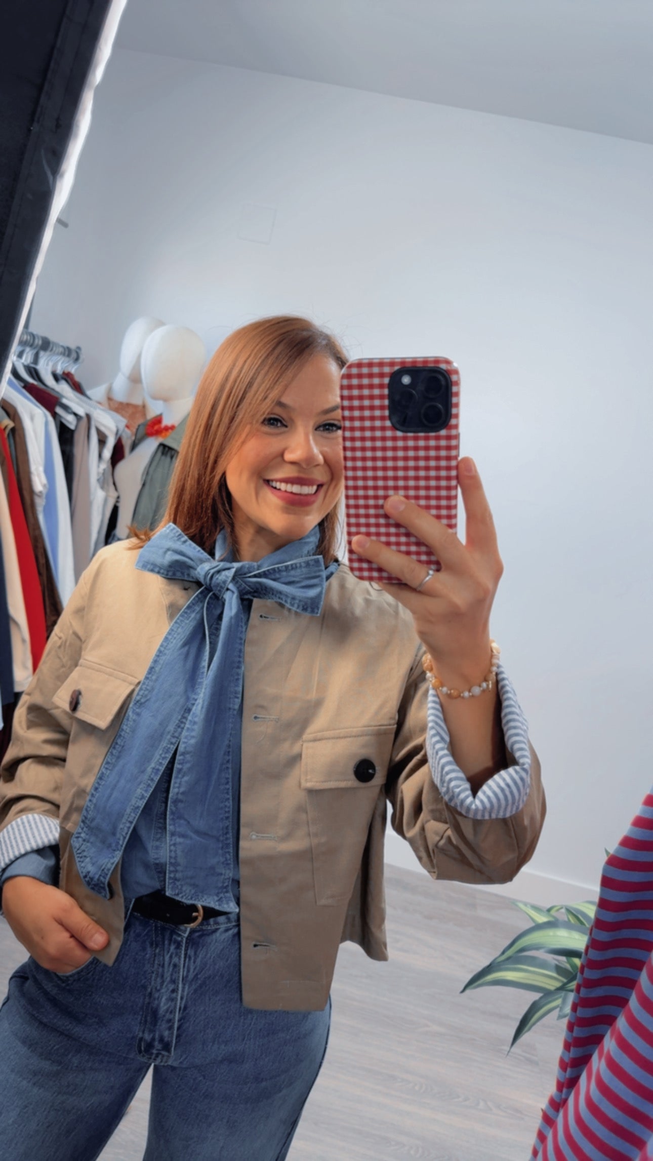 Camisa vaquera con lazo