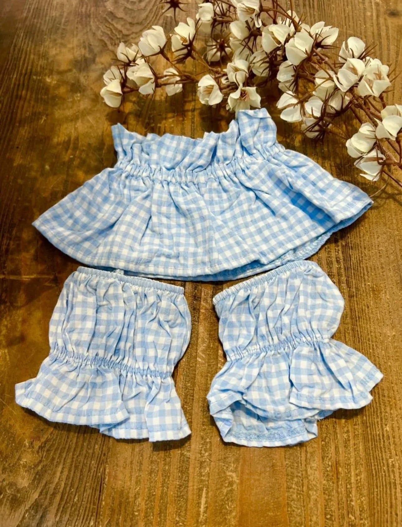 Cuello y puños de Vichy