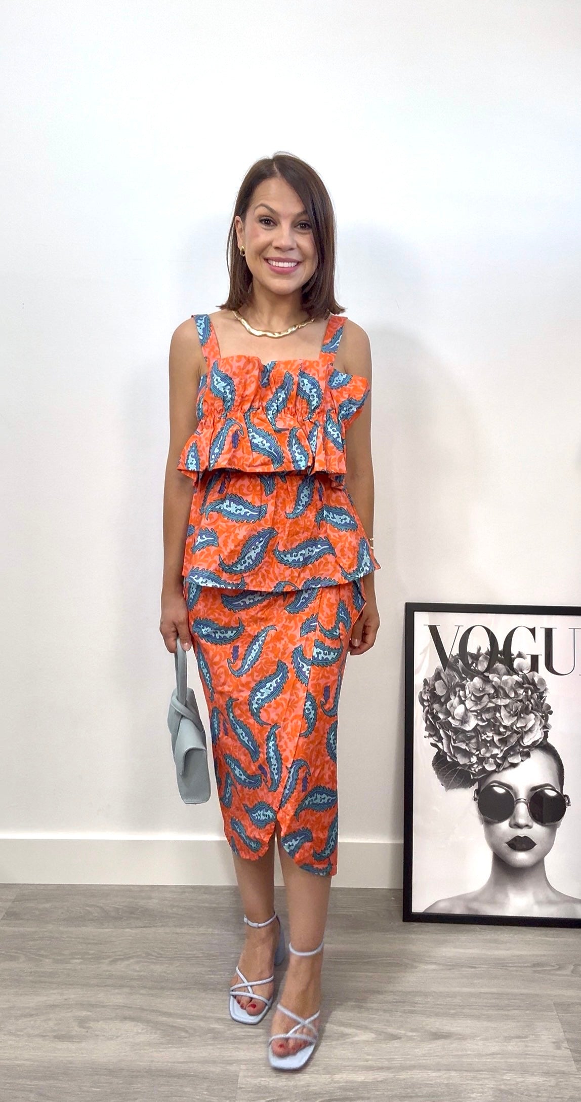 Blusa top estampado naranja