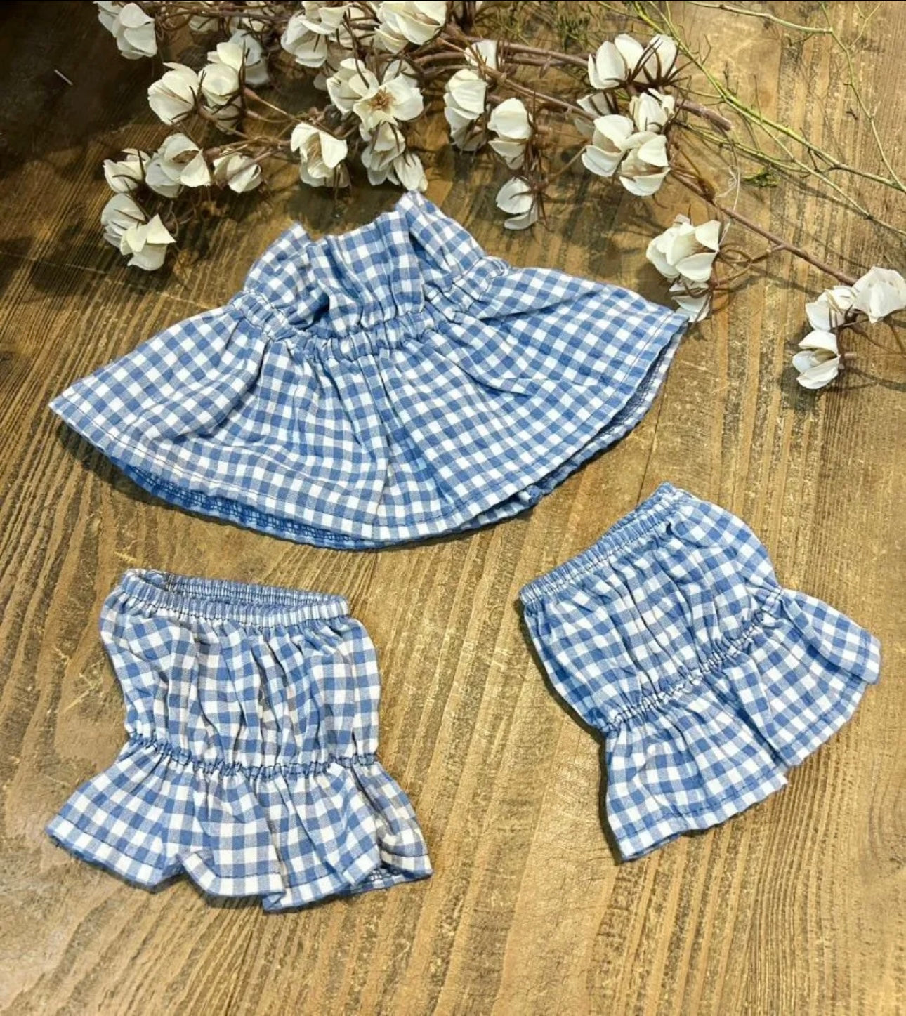 Cuello y puños de Vichy