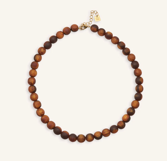 Collar marrón de bolitas