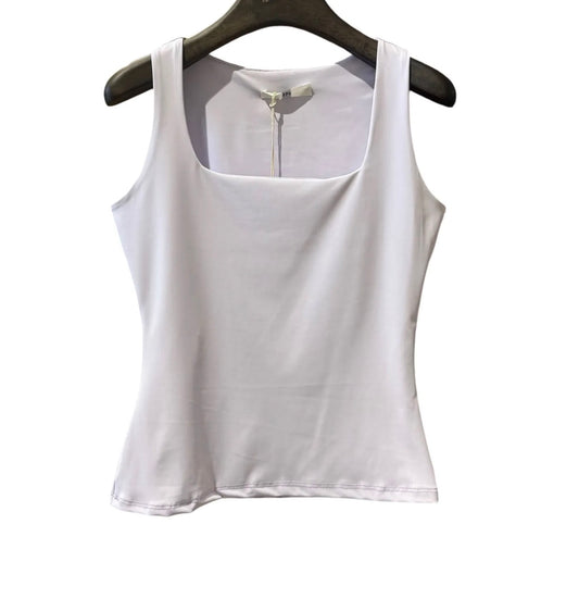 Camiseta Básica blanca de licra escote cuadrado