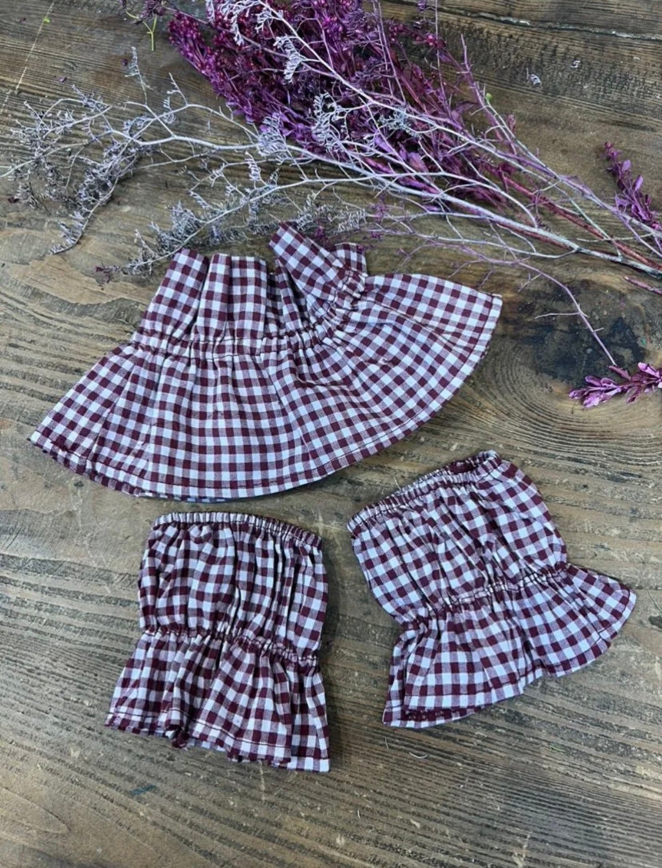 Cuello y puños de Vichy