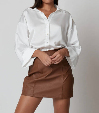 Camisa Satinada Manga 3/4