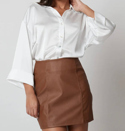 Camisa Satinada Manga 3/4