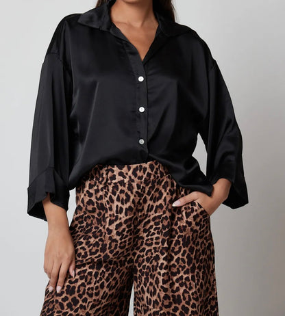 Camisa Satinada Manga 3/4