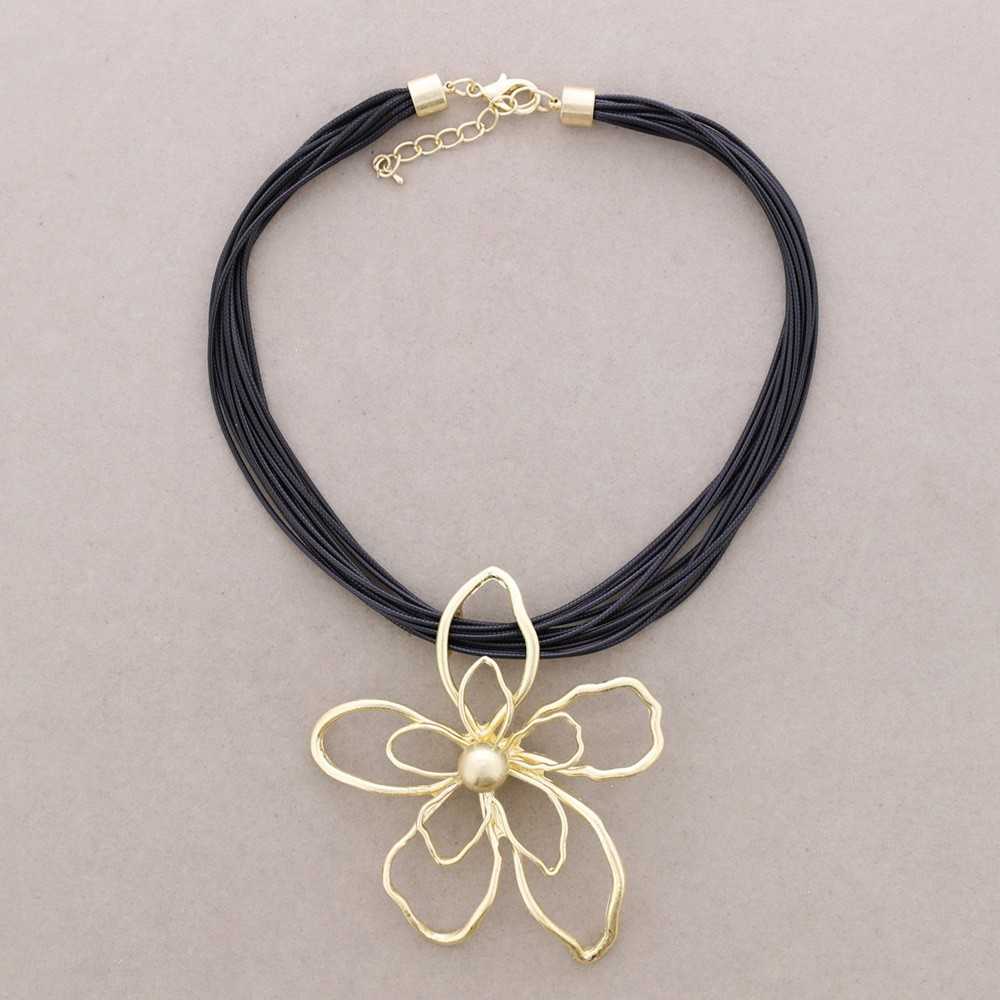 Gargantilla Colgante Flor Metal