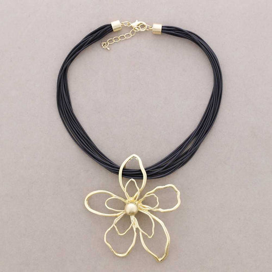 Gargantilla Colgante Flor Metal